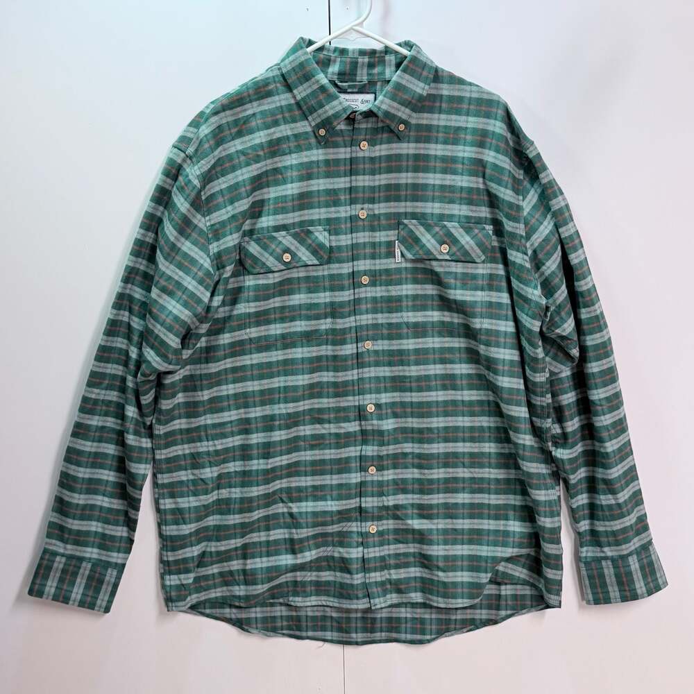 Over Under The Crosscut Shirt Green Plaid Flannel Button Down Men’s XL